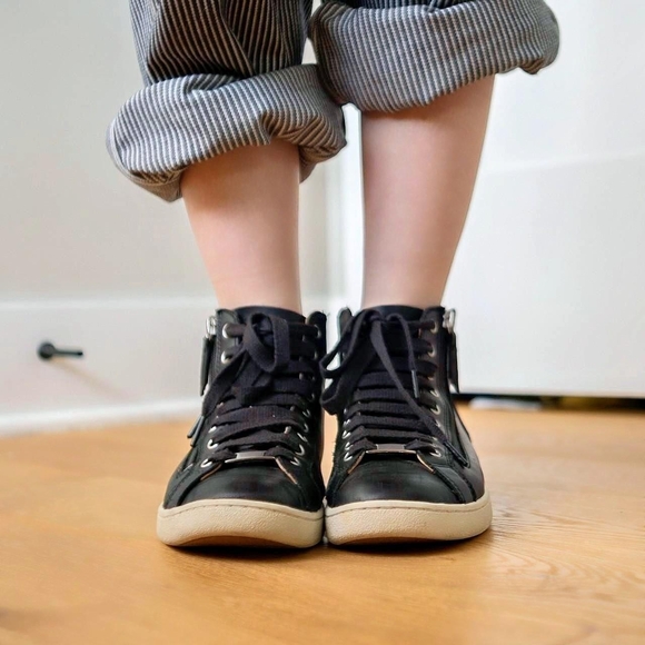 UGG Leather Olive Black High-Top Sneakers - Picture 4 of 8